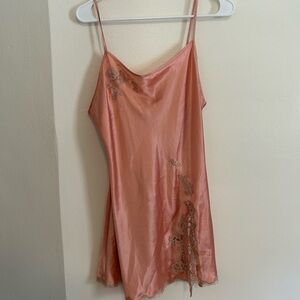 Pink lacy slip dress